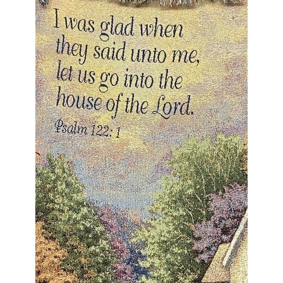 Manual Woodworkers & Weavers Psalm 122: 1 Tapestry Throw Blanket Country Church - Picture 2 of 10